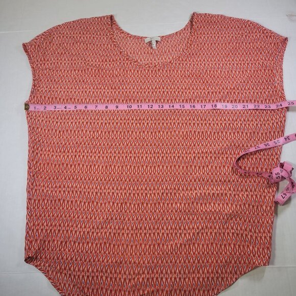 Joie Women Red & White Abstract Patterned Silk Sleeveless Blouse Size XS - Picture 7 of 8